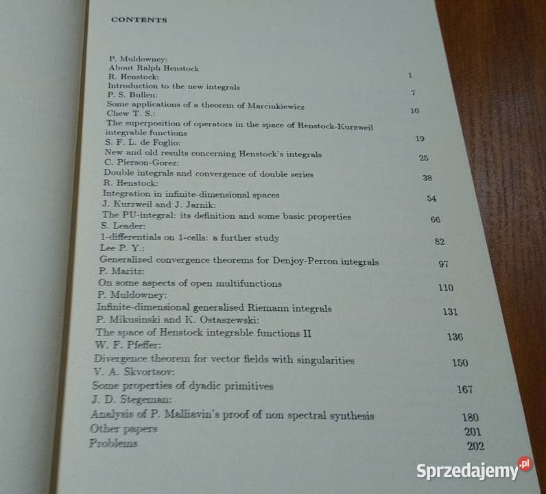 integrals proceedings of the Henstock matematyka, statystyka pomorskie Gdańsk
