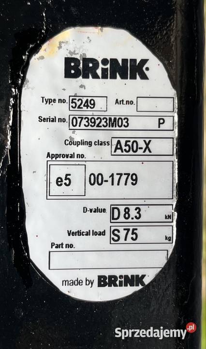 Hak holowniczy Brink 5249 Volkswagen Golf Seat Rzeszów sprzedam
