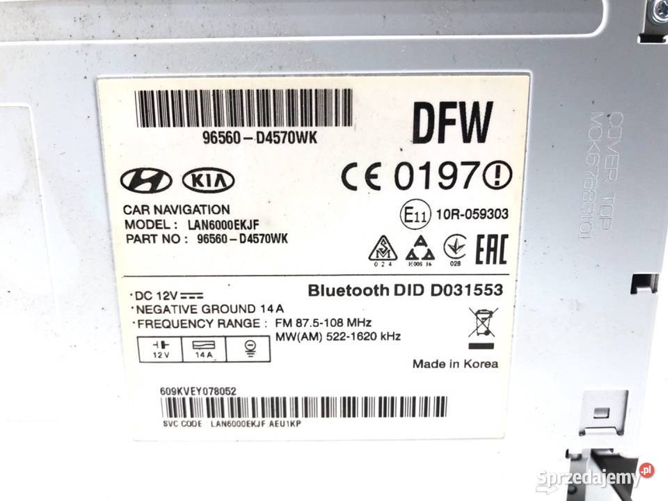 RADIO WYŚWIETLACZ KIA OPTIMA 96560D4570WK podkarpackie