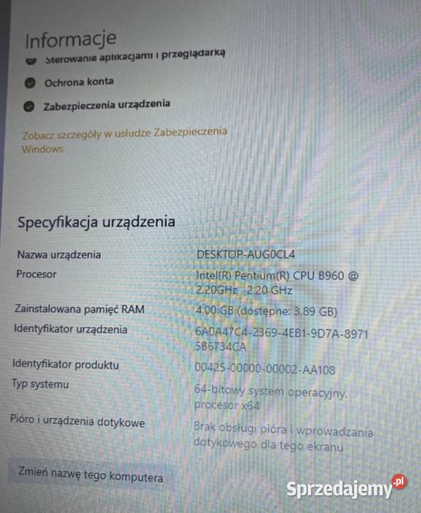 laptop toshiba satelite podkarpackie