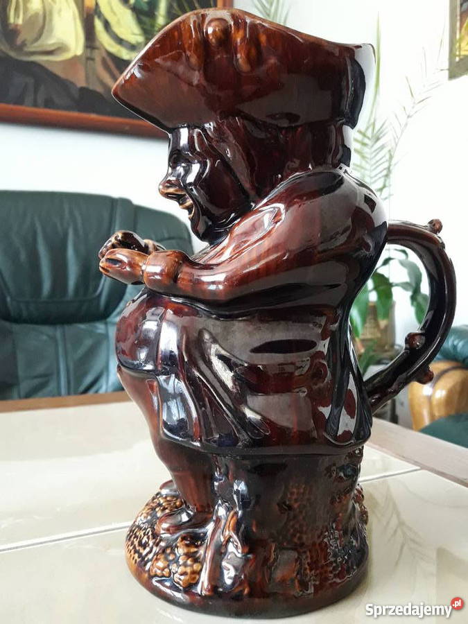 Antyk ceramiczny figuralny kufel 1840 Janów Lubelski