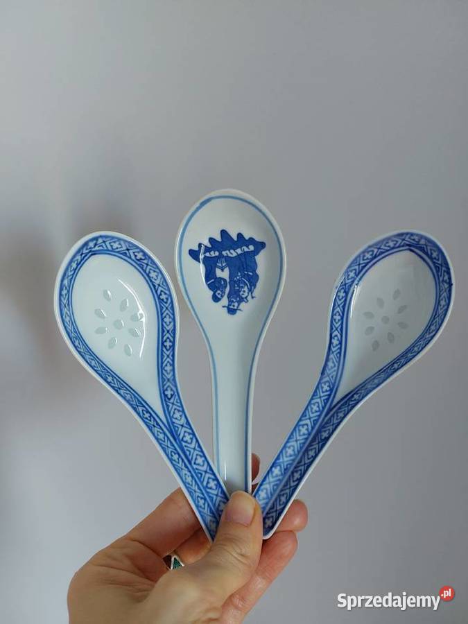 białoniebieska miseczka do ramenu z 3 łyżkami Poznań sprzedam