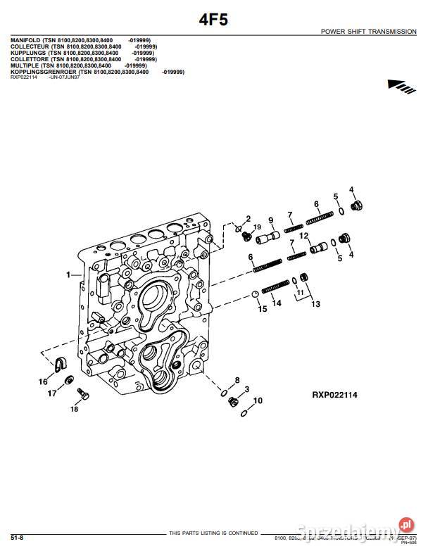 John Deere 8100820083008400 instrukcja napraw Zduńska Wola sprzedam