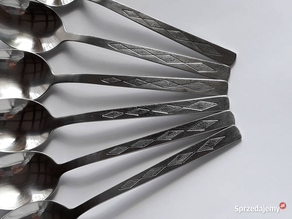 Łyżki obiadowe ROMBY KARO Gerlach sztućce PRL Dąbrowa Górnicza