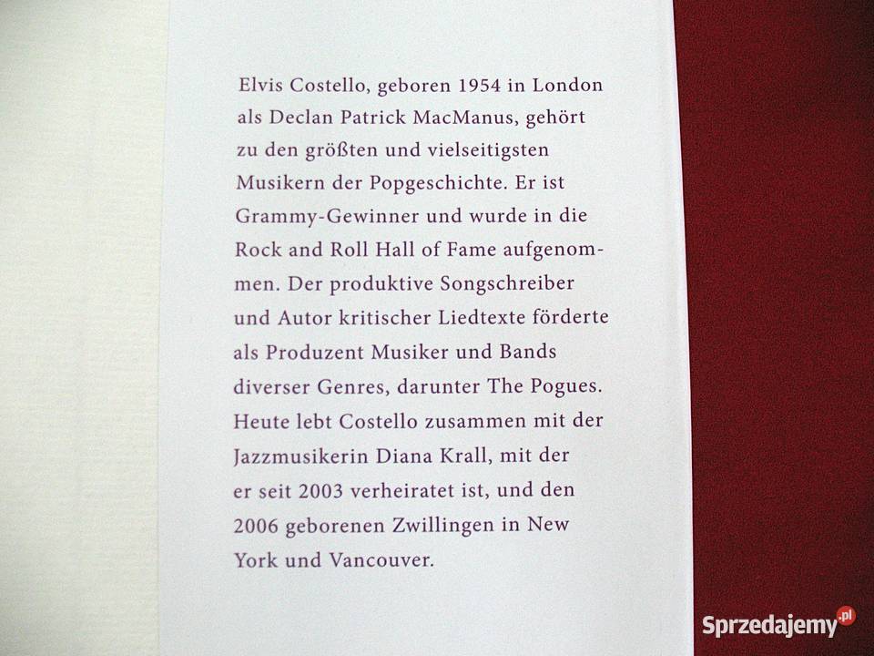 Elvis Costello Unfaithful Music książka Rok wydania 2015 mazowieckie sprzedam