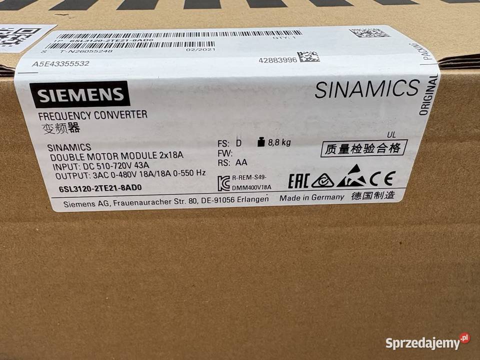 Siemens 6SL31202TE218AD0 Double Motor Module Warszawa