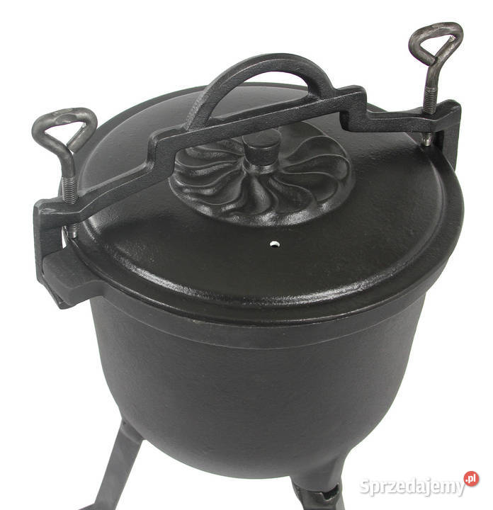 KOCIOŁEK myśliwski żeliwny garnek emeliowany 8L Ostrołęka