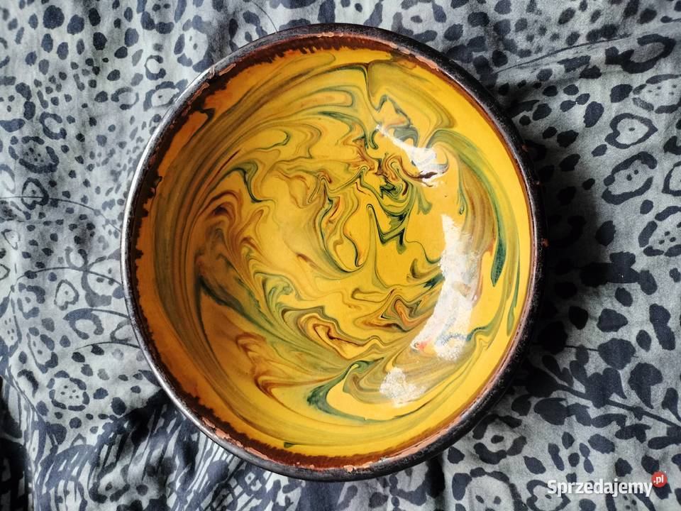 Stara Głęboka ceramiczna misa maziaje PRL Choszczno