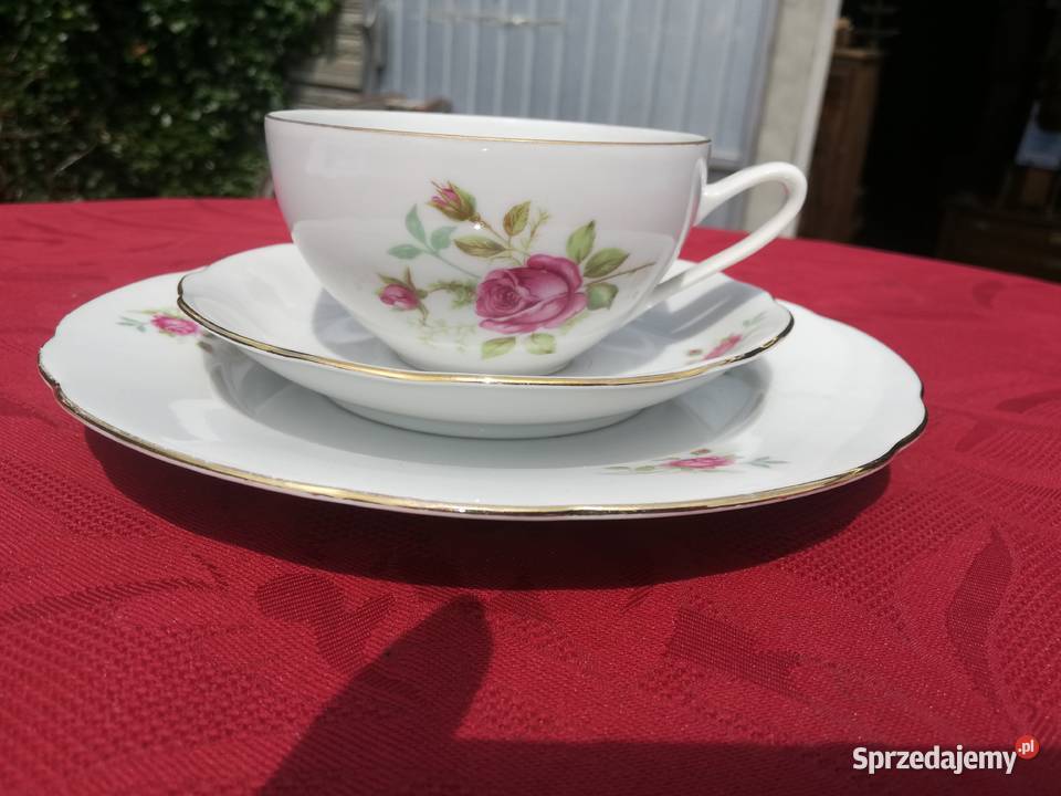 filiżanka śniadaniówka z różą Antyki, Sztuka, Kolekcje Chorzew