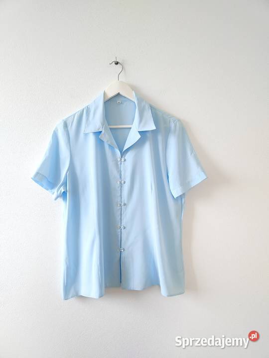 Błękitna bluzka Koszula Vintage 46 Moda i Styl Jasło sprzedam