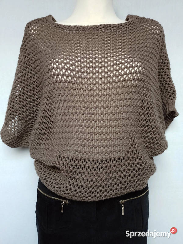 Sweter nietoperz dziurki Made in Italy zielony Swetry i golfy Chorzów