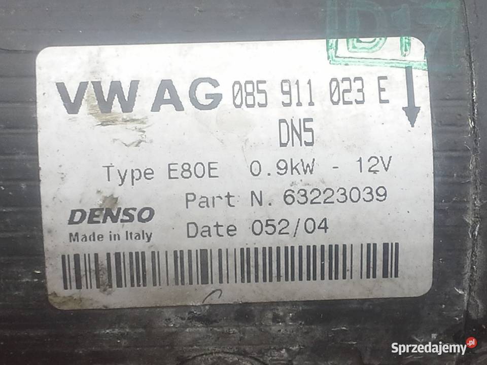 Seat Arosa 10 MPI rozrusznik 085911023E osobowe Dębno