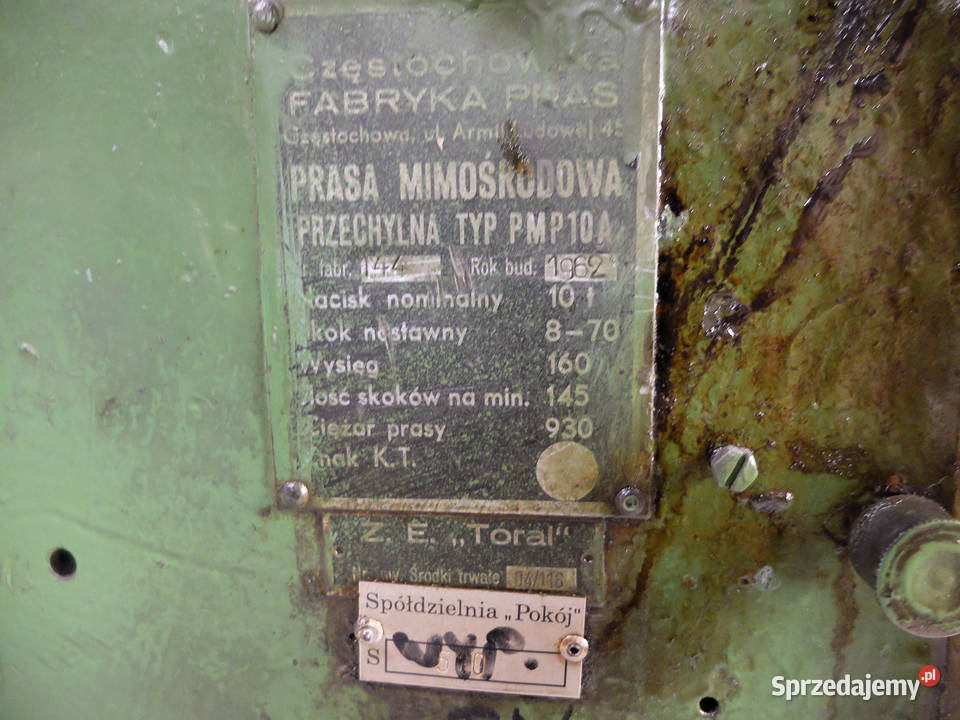 Prasa mimośrodowa przechylna PMP 10A Chynów