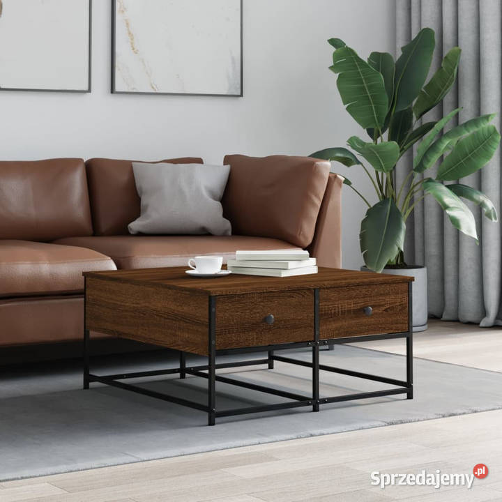 Stolik kawowy brązowy dąb 80x80x40 WM835358 Warszawa sprzedam