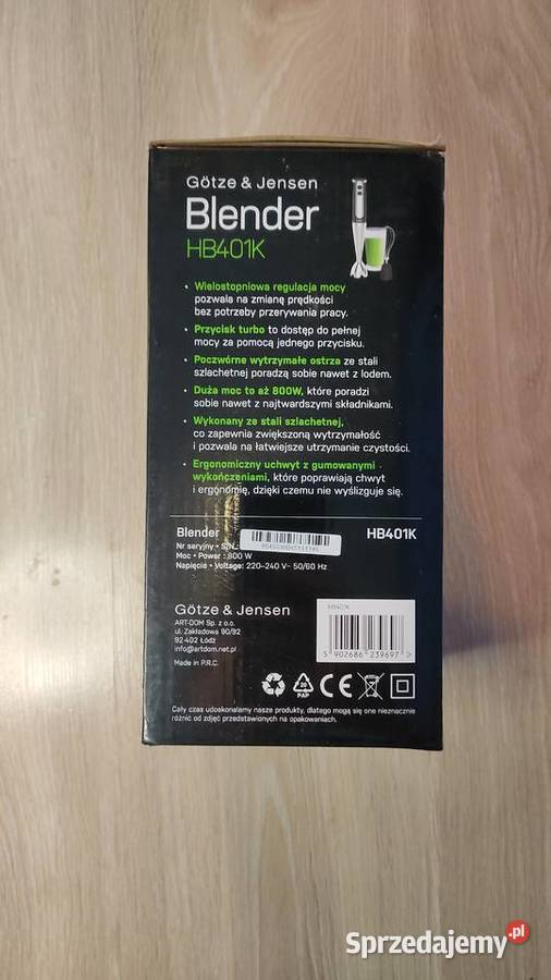 Blender GTZE JENSEN HB401K 800W ZESTAW NOWY Iława