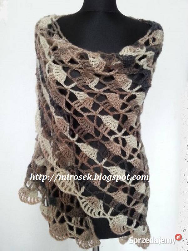 Chusta na szydełku szydełkowa chusta ręcznie Łódź