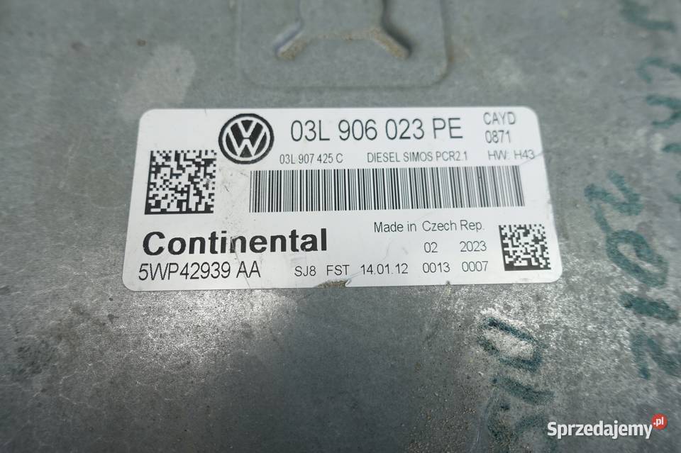 VW Golf VI 16 TDI KOMPUTER SILNIKA 03L906023PE Janów