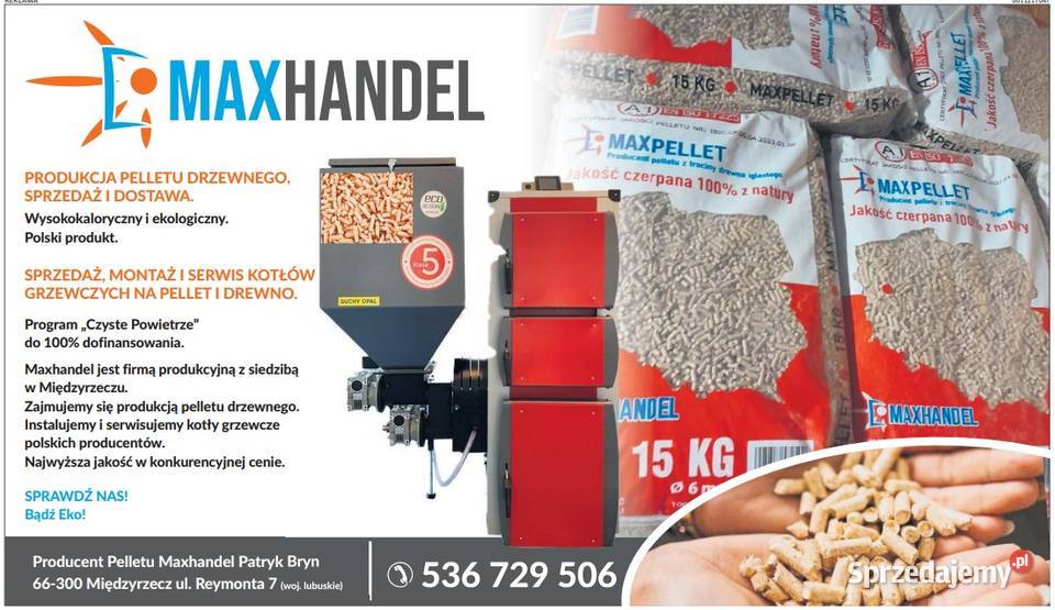 Maxpellet Pellet drzewny 6mm sosnowy sprzedam