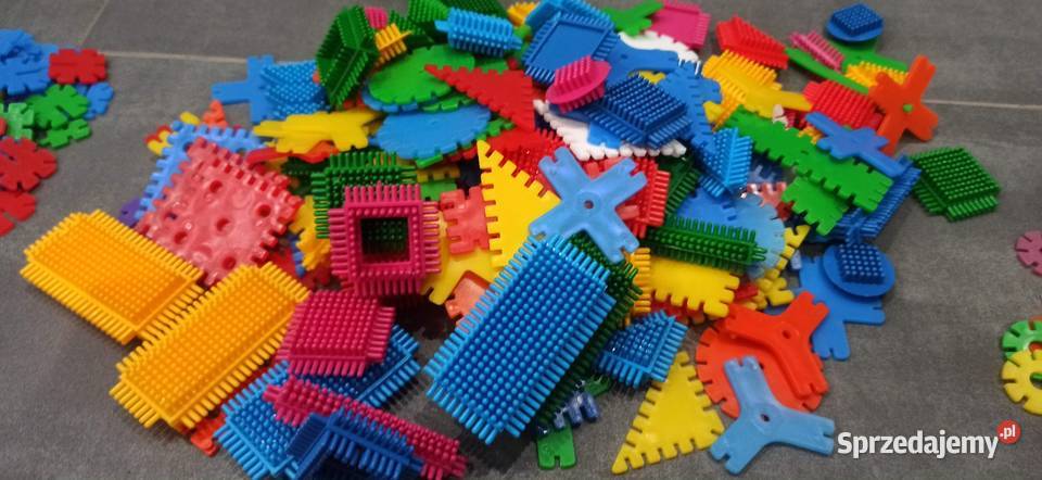 Klocki konstrukcyjne jeżyki wafle duża ilość Klocki