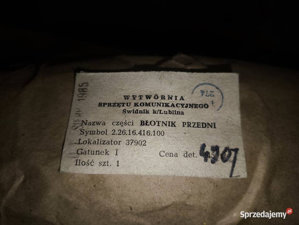 Nowy błotnik wsk 125 kos perkoz podkarpackie Lutoryż