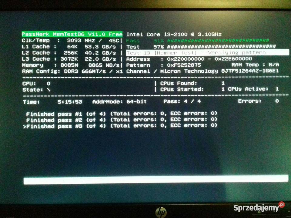 Micron DDR3 4GB PC3 12800U 1600Mhz CL11 CL 11