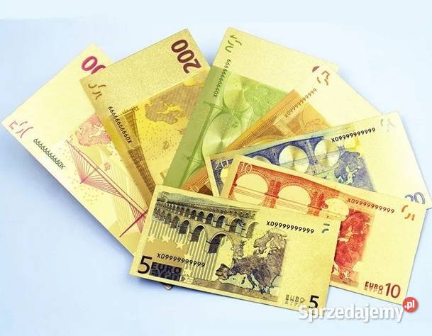 8 x Złoty Banknot Euro 5 10 20 50 100 200 500 Sosnowiec