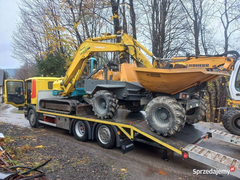 Koparka prace zimne wyburzenia transport Rozbiórki i wyburzenia Jeleśnia