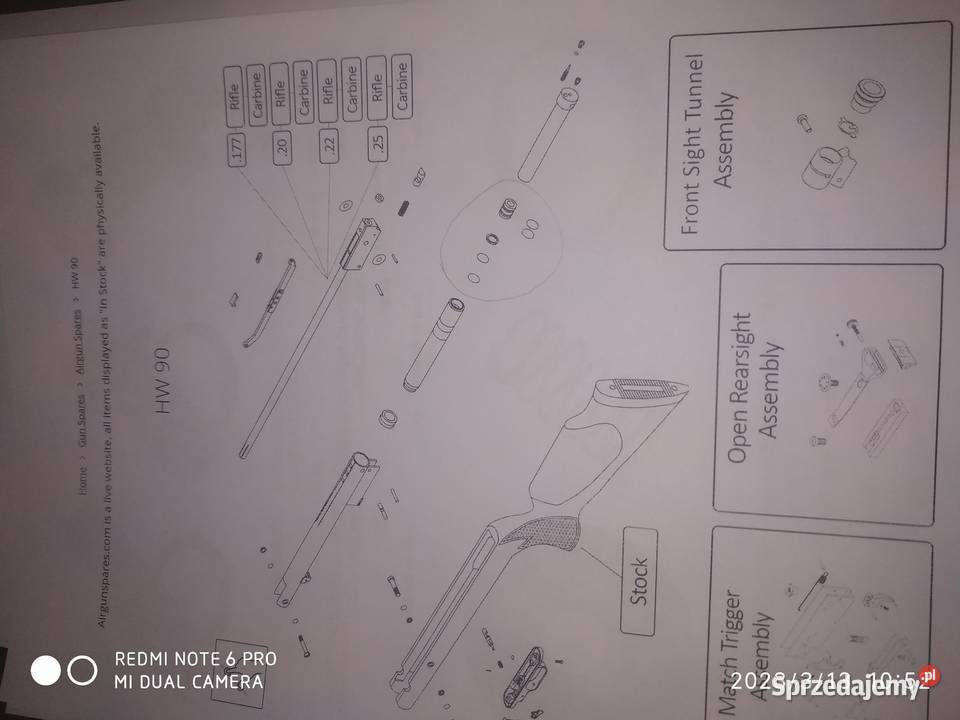 Wiatrówka Weihrauch HW90 gas ram Kraków - Sprzedajemy.pl