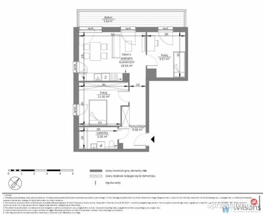 sprzedaży mieszkania 5523m2 2 pokoje Gdynia