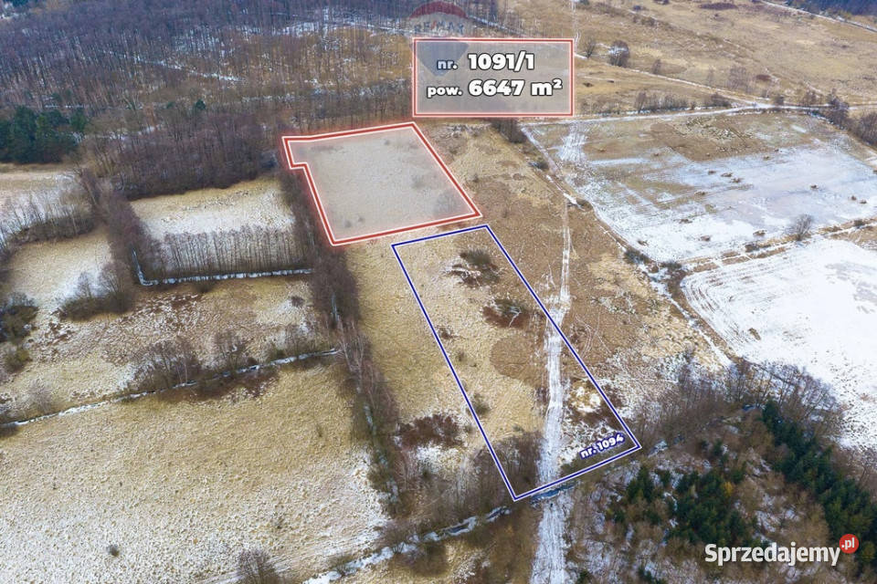Działka rolna o pow 6647 m