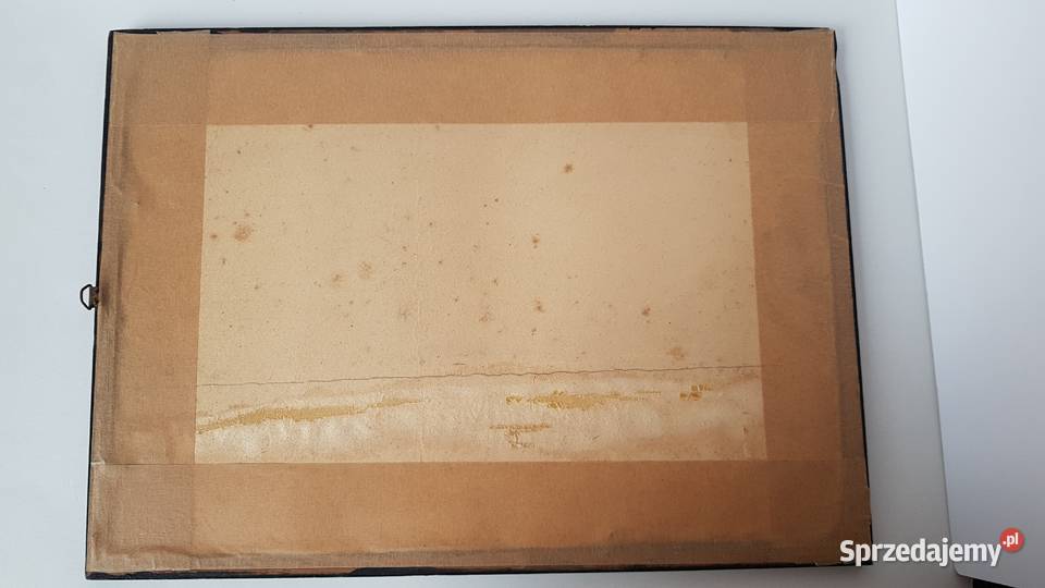 Stara sygnowana grafika Brzozy Dąbrowa Górnicza