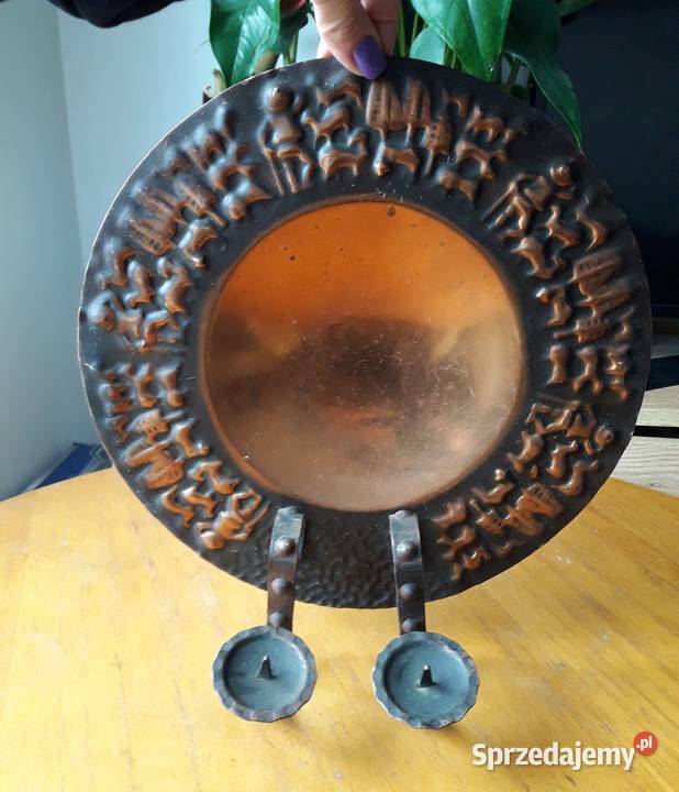 Stary świecznik kinkiet ścienny metaloplastyka pomorskie Gdynia sprzedam