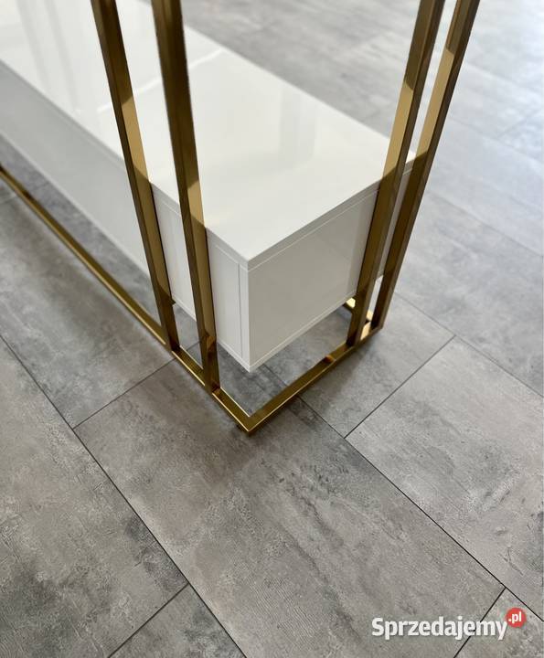 Złoty regał Glamour Premium z szufladami biała Nowy Sącz