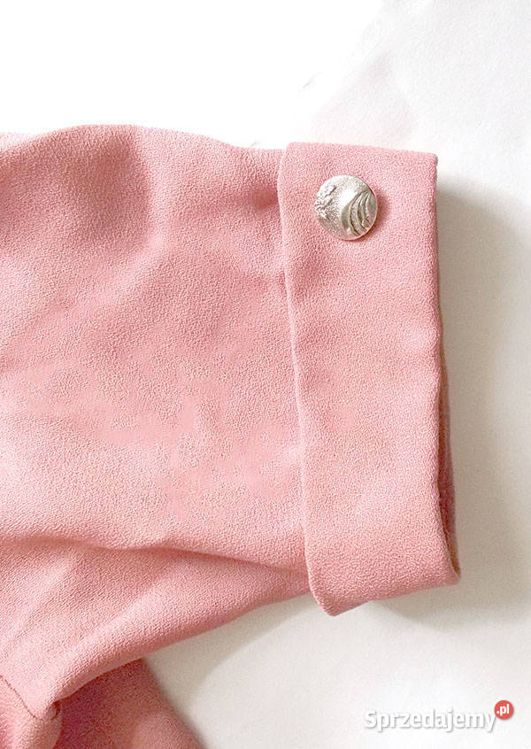 brudny róż żakiet krótki rękaw pudrowa bluzka Marynarki i żakiety