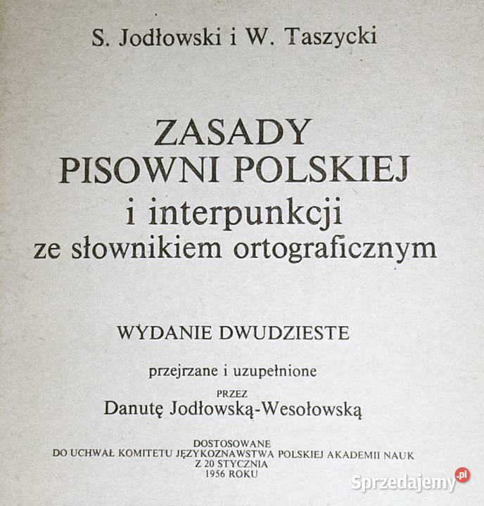 Zasady pisowni polskiej i interpunkcji S Chełm sprzedam
