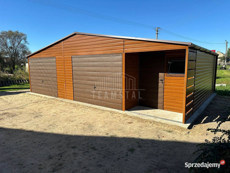 Garaż Blaszany 10x6m Wnęka 2x1m 2x Brama Uchylna Żary