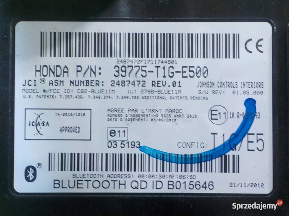 HONDA CRV IV 20 IVTEC 13r 5D modul bluetooth Suków sprzedam