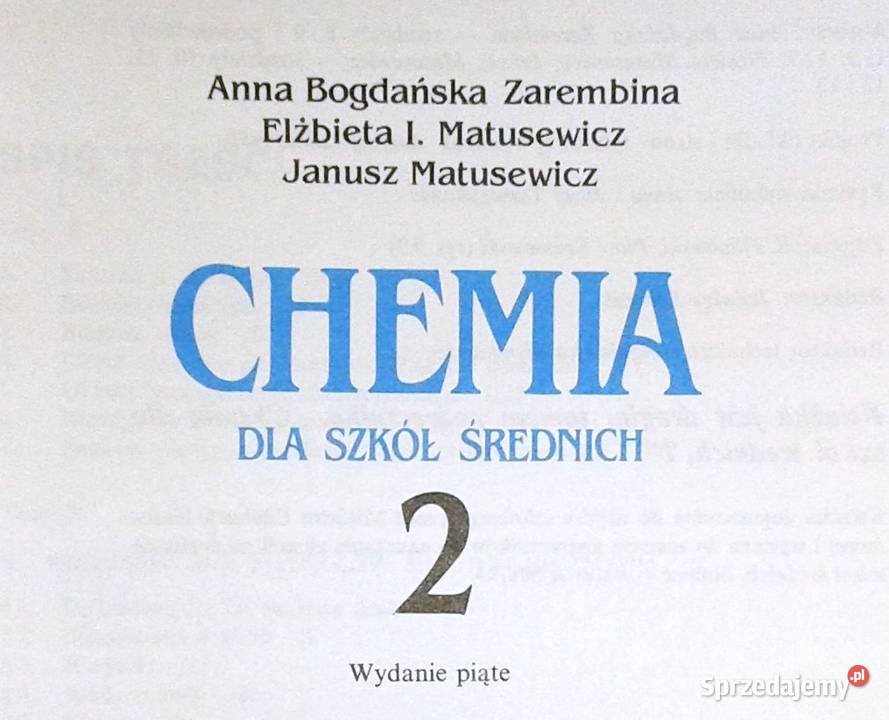 Chemia szkół średnich 2 A Zarembina E Matusewicz Chełm