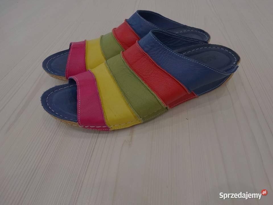 Buty Klapki Skórzane Skóra Naturalna Wygodny Łomża