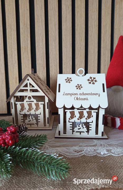Lampion adwentowy z imieniem kominek Bełchatów