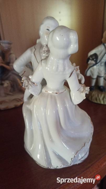 Figurka pary w tańcu Biała ze złotem Gdańsk sprzedam