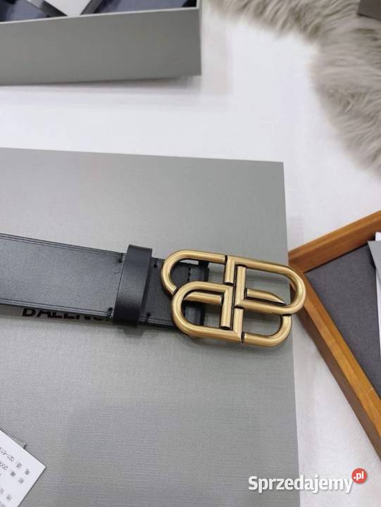 Pasek Balenciaga czarny skórzany 25 rozmiar 80