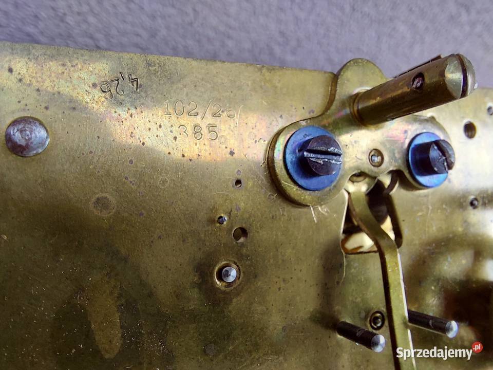 592 Mechanizm starego zegara ściennego HAU Antyki pomorskie Tczew