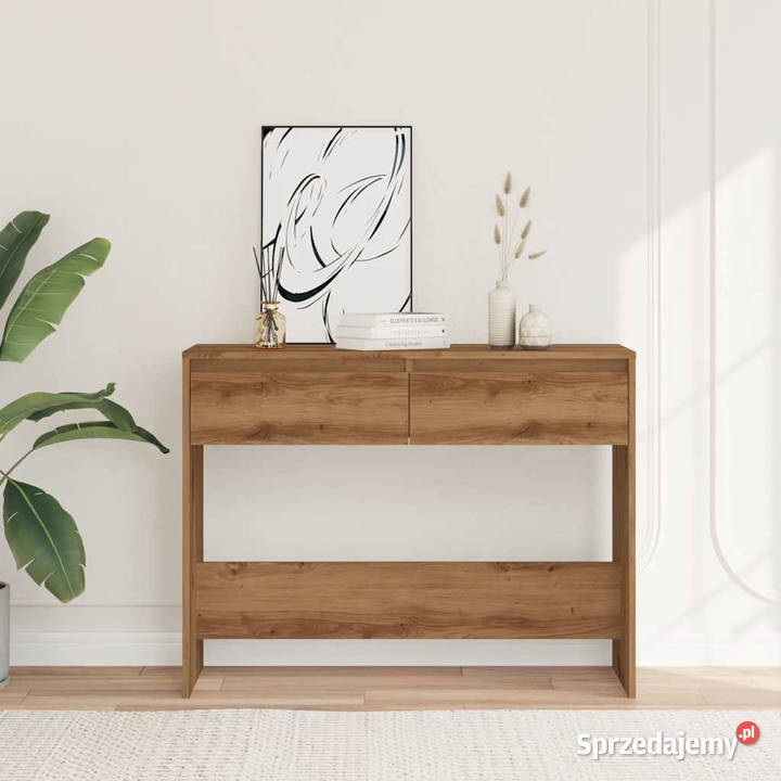 Stolik konsolowy dąb artisan 100x35x765 WM856785 Warszawa
