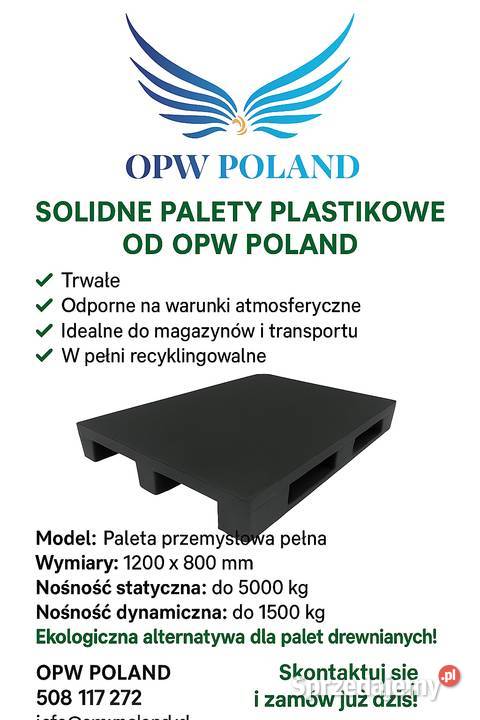 PALETA PLASTIKOWA Z ANTYPOŚLIZGOWYM BLATEM Szczecin