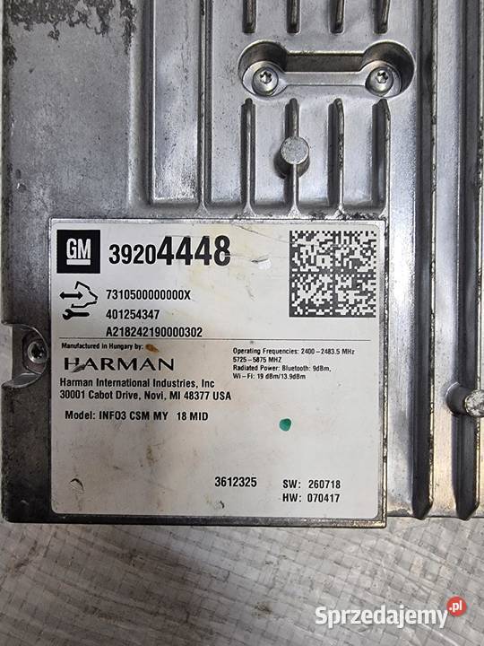 Moduł sterownik Harman Opel Insignia B 39204448 sprzedam