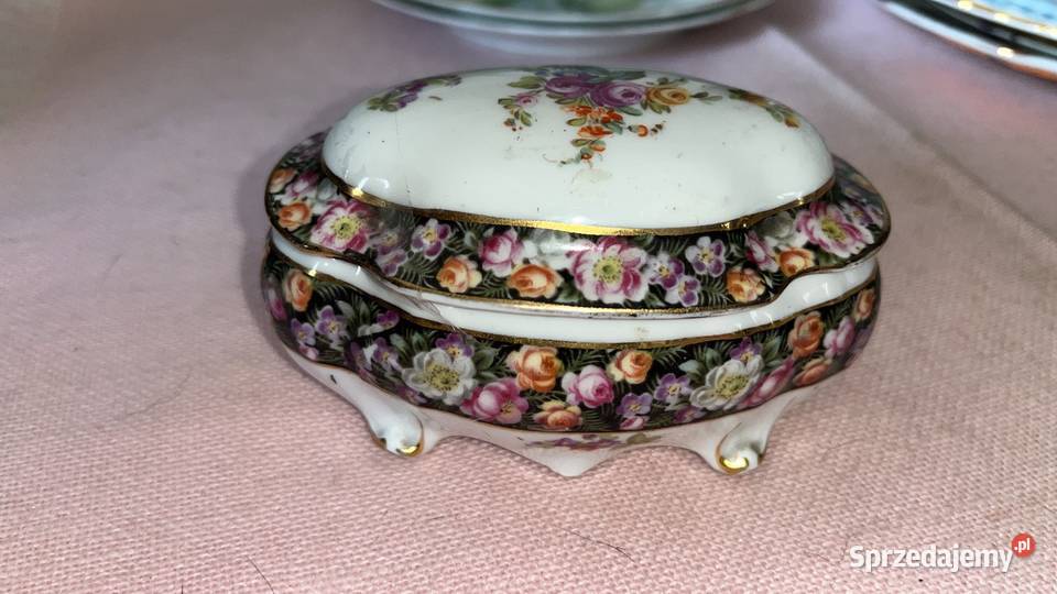 Puzderko z porcelany Sygnowane Z pięknym dekorem Gdańsk