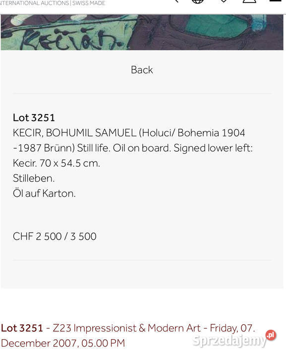 Obraz Bohumil Samuel Ke Tajemniczy malarz Wrocław