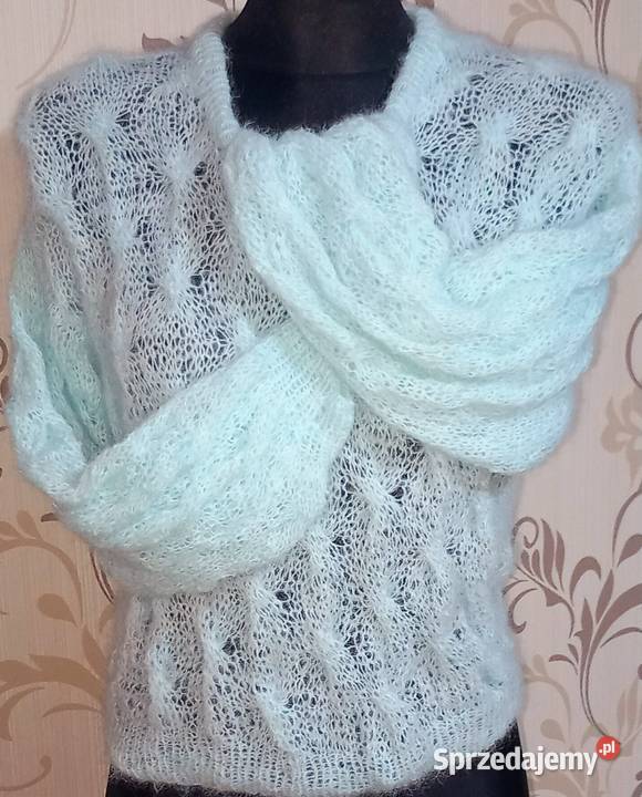 Sweter Chmurka handmade niebieski Lubliniec