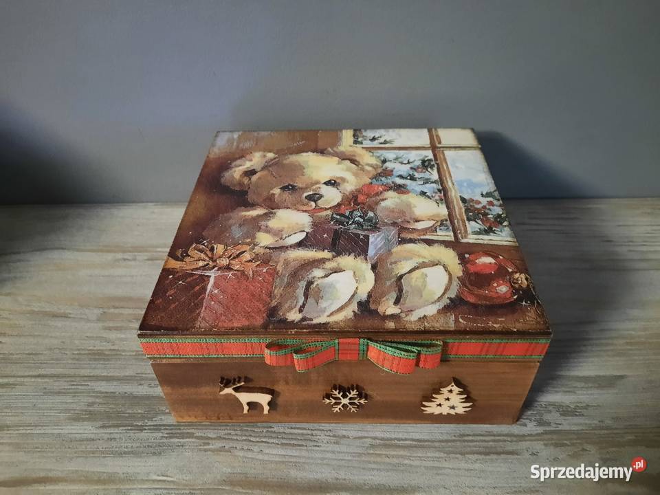 Świąteczne pudełko aniołek miś sarenki handmade Kędzierzyn-Koźle sprzedam